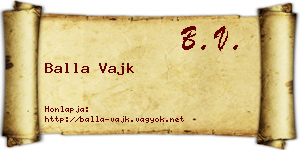 Balla Vajk névjegykártya